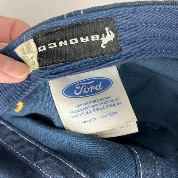 Ford Bronco Hat Men's Blue Bigfoot Sasquatch Patch Adjustable Strapback - Picture 9 of 9